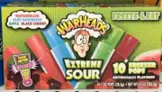 Warheads Extreme Sour Freeze & Eat 10 Freezer Pops - New!!