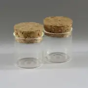 10pcs Empty Sample Vials Clear Glass Bottles with Corks Jars Small bottl 5ML
