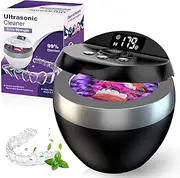 [FOOGO Green] Ultrasonic Retainer Cleaner, 200ML Denture Cleaner for Mouthguard, Aligner, Brace, Night Guard and Dental Appliance with 4 Modes, 45kHz Jewelry Cleaner for Rings, Dental Cleaning Pod with Basket
