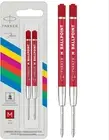 Parker Ballpoint Pen Refill | Medium Tip | Red Quinkflow Ink | 2 Count