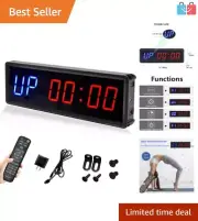 LED Gym Timer Stopwatch with Remote - 10 Custom Settings, Interval Modes