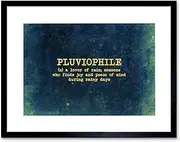 Quote Definition Pluviophile Lover Rain Love Framed Wall Art Print