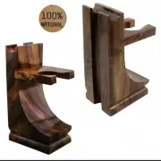 Wooden Vintage Stand for Safety Razor Straight Razor and Shaving Brush Men Gift