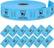 Pack of 1000 Value Tokens Roll, High-Quality Blue Drinks Vouchers for Events, Raffle, Discreet Charm and Practical Design