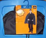 Mens Black Cape XL 42-46 Halloween Vampire Ties On At Neck