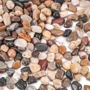 Domestar 2Lb Mixed Color Polished Pebbles, Natural Decorative Smooth River Rocks