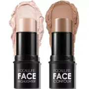 2 Pcs Mineral Cream Contour Stick,Moisturize Highlighter and Bronzer Pen,Non Sti