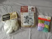 Feel O' Fleece The Jack of ALL Crafts Fiber + Paint Box Wools ~ Lot of 3 All New