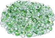 DRBASJHFO Mixed Color Glass Pebbles,Vase Filler Stones Glass Pebbles,1kg Green Crystal Colourful Mixed Glass Pebbles/Stones/Gems/Nuggets/Beads 20mm