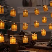 LED String Lights Christmas Lights Clearance Linen Cylindrical Nordic Design Battery Powered for Room Courtyard or Christmas Decorations Batteries Powered 1Set