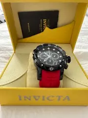 Invicta Black Dial Chronograph Stainless Steel Analog Men's Watch NEW