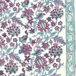 白浅蓝紫花 印度產手工藝用棉布 棉布 布料