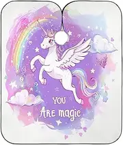 RPLIFE Cute Unicorn Rainbow Cloud Hair Cutting Gown Cape Hair Cape Waterproof, 64.9 x 55.1 Inches Barber Cape Polyester, Cute Unicorn Rainbow Cloud