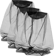 3-Pack Outdoor Insect-Proof Hat Head Netting Face Mesh Cover for Fishing Hunting Gardening Camping