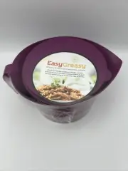 EasyGreasy Strain & Save Kitchen Purple Colander Container Lid 3 Piece Set