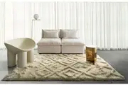 Kitz Beige Cream Diamond Shag Rug