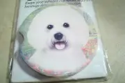 BICHON FRISE Set Of 2 Absorbent Stoneware Car Cup Holder Coaster Dog Auto #2