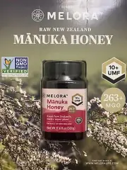 MELORA Raw New Zealand Manuka Honey UMF 10+ MGO 263+ Net Wt 17.6 fl. oz (500g)