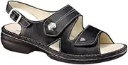[Finn Comfort] Womens 2560 Milos Nappaseda Black Leather Sandals 37 EU