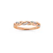 9ct Rose Gold Diamond Stacker Ring