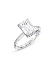 Bloomingdale's Fine Collection Certified Lab Grown Emerald-Cut Diamond Engagement Ring in 18K White Gold, 3.50 tcw