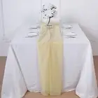 72" Champagne Chiffon Extra Long Table Top Runner Wedding Banquet Supplies