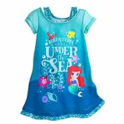 Disney Ariel and Flounder Adventures Under The Sea Nightgown, Size 4
