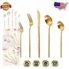 60-Piece Matte Gold Silverware Set – Elegant Flatware for 12, Dishwasher Safe