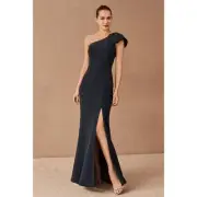 Anthropologie x BHLDN Aidan Mattox Ryanne One Shoulder Beaded Dress $395