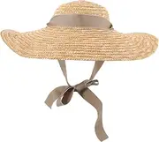 [COSMEVIVI] Ladies Straw Sun Hat Beach Hats for Women Decorative Hat Wide Brim Sun Hat Woven Hat Summer Use Hat Women Straw Panama Hat Decorative Beach Hat Wide Brim Hat Woman Beach Hat