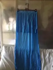 SUPRE UNEVEN HEM SIDE SPLIT SKIRT POP ROCKS BLUE SZ M BNWT (E20