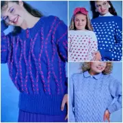 1980s Textured Drop Shoulder Deep Welt 12 Ply Cleckheaton 319 Knitting Pattern