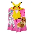 Pokemon Girl's Pikachu, Eevee and Sylveon Character Hooded Bath Towel