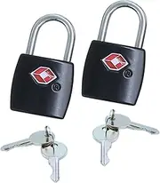 Reldor 2 Piece 20mm TSA Luggage Locks with Durable Zinc Alloy Construction, 4 Spare Keys, and TSA-Approved Suitcase Padlocks with Keys – Perfect for Travel Bags, Gym Lockers, and Luggage Security