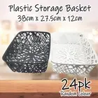 24x Plastic Storage Basket Organiser Container Bath Shower Caddy Tray 37x27cm