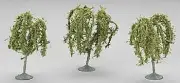 Bachmann 32014 3-3.5" Willow Trees 3/ Boxcar