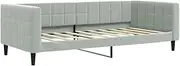 vidaXL Day Bed, 2-in-1 Sofa Bed Single, Sleepover Bed for Bedroom Living Room, Sleeper Sofa Couch, Modern Style, Light Grey Velvet