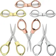 6Pack Folding Scissors Portable Travel Scissors Stainless Steel Small Sewing