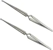 2PCS Lock Pinning Cross Locking Tweezers, Locksmith Tool Wire and Rod Holding Self-Locking for Pinning & Rekeying Kit Lock Pin Tumbler