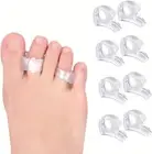 8 Pack Clear Toe Spacers, Gel Hammer Toe Separator for Align Toes Relief Frictio