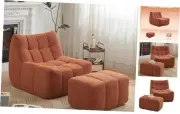 Comfy Lounge Chair with Ottoman, Single Seat Lazy Sofa Couch with High-Rebound