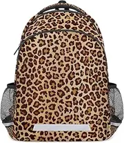 [GzLeyigou] Leopard Brown Texture Backpack Boys Girls Schoolbag Children Bookbag,Laptop Notebook Tablet School Bag Stylish Casual Daypack Students Teens Travel Bags, Leopard Texture