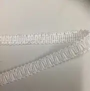 10 yd 5/8 White Scroll Gimp Trim Rayon For Sewing Upholstery Crafts Ornaments