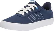 [adidas] VULCRAID3R Skate Shoe, Dark Blue/Cloud White/Blue Rush, 11 US Unisex Little Kid