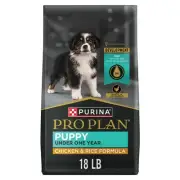 Puppy Dry Dog Food, Lean Muscle Support, High Protein Chicken & Rice, 18 lb Bag