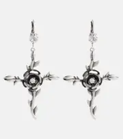 [Blumarine] Blumarine Rose embellished drop earrings One Size silver
