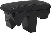 EXEGPLPVK Fit for Chevrolet Fit for Cavalier Armrest Box Central Store Content Storage Box with Cup Holder Ashtray USB Interface 2016 2017 2018 2019(Black White Lines)