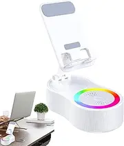 Induction Speaker | Portable Wireless Speaker with Charger - Anti-Slip Base Adjustable Phone Holder with Ambient LED Light for College Dorm Game Music