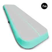 7m x 1m Air Track Inflatable Gymnastics Mat Tumbling - Grey Green
