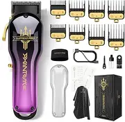 SUPRENT® PRO Professional Hair Clippers for Men- Premium Barber Clippers DLC-Coated Blade & Brushless Motor- Rechargeable Haircutting Kit with DIY Customizable Casing (Purple)